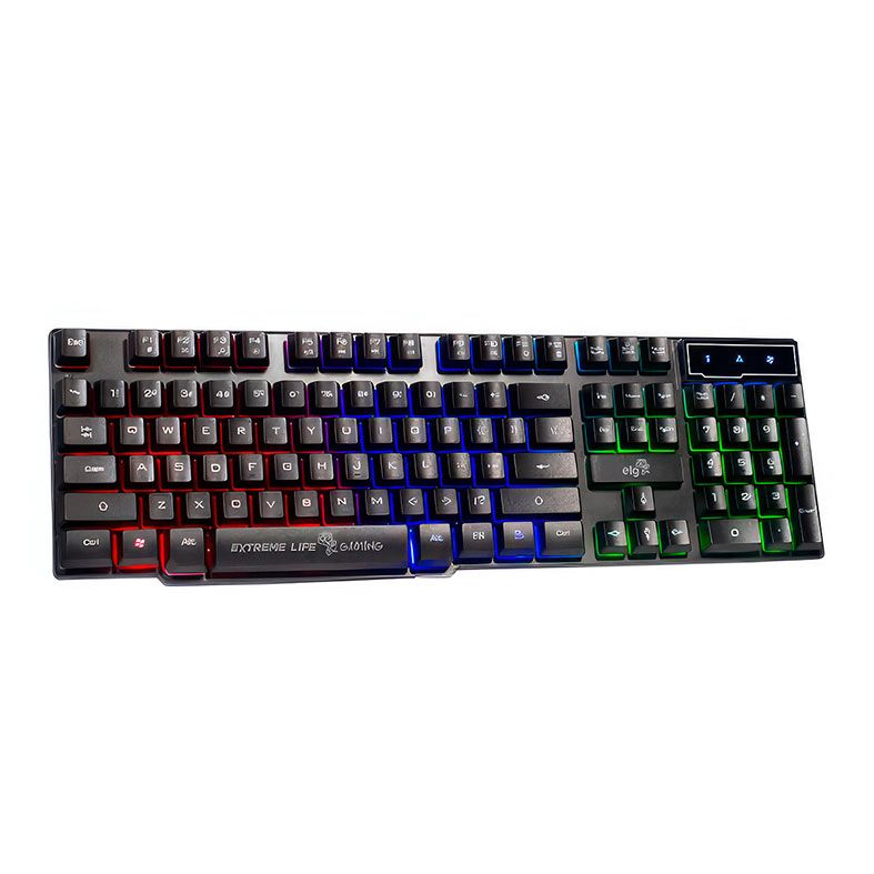 Teclado Gamer ELG BLACK SHIELD, ABNT2, Led 3 Cores, Preto, TGBS