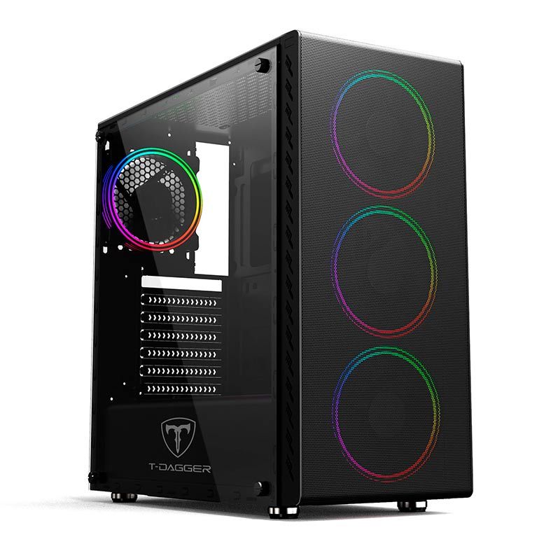 Gabinete Gamer T-Dagger G10B Lateral Acrílico Preto, TGC-G10B