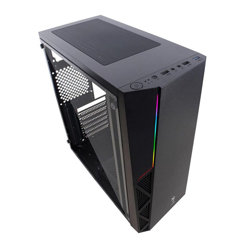 Gabinete Gamer T-Dagger P02B, RGB, Mid Tower, Lateral de Acrilico, Preto, TGC-P02B