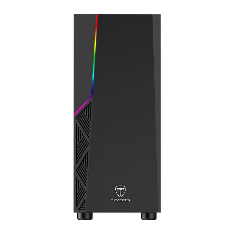 Gabinete Gamer T-Dagger P02B, RGB, Mid Tower, Lateral de Acrilico, Preto, TGC-P02B