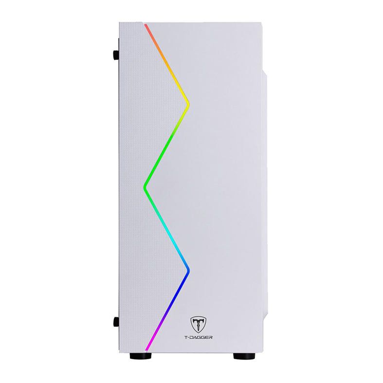 Gabinete Gamer T-Dagger P03W, RGB, Mid Tower, Lateral de Acrilico, Branco, TGC-P03W