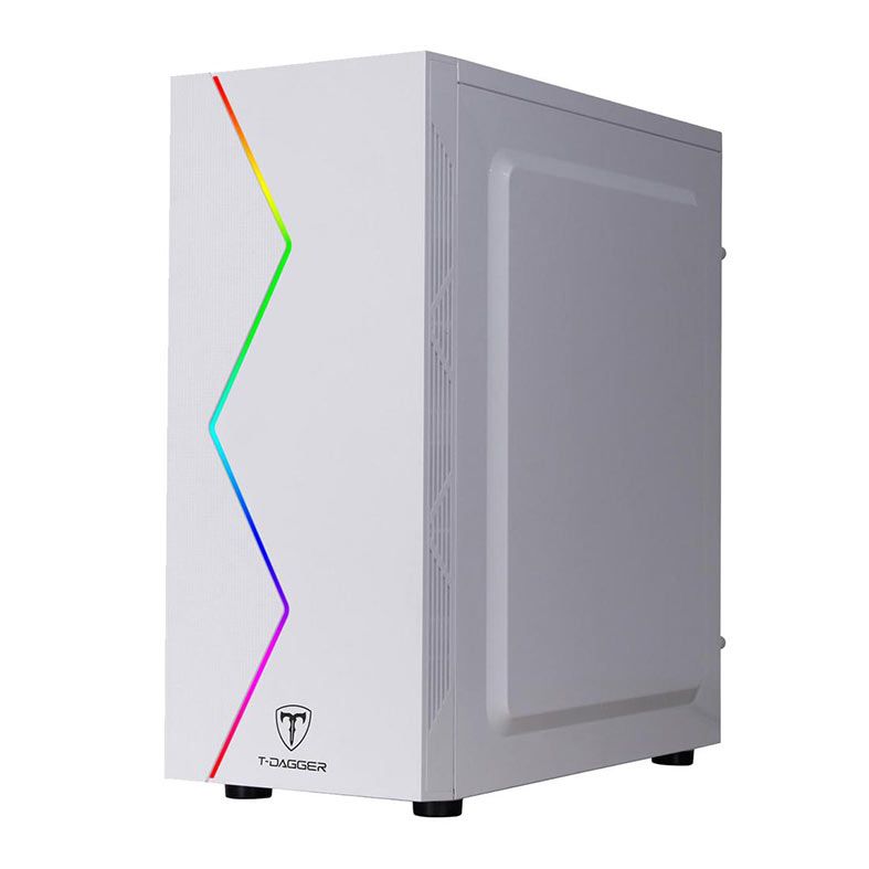 Gabinete Gamer T-Dagger P03W, RGB, Mid Tower, Lateral de Acrilico, Branco, TGC-P03W