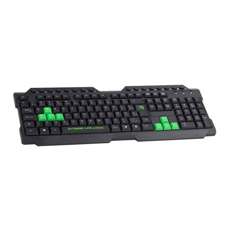 Teclado Gamer ELG DRAGON WAR, ABNT2, Preto e Verde, TGDW