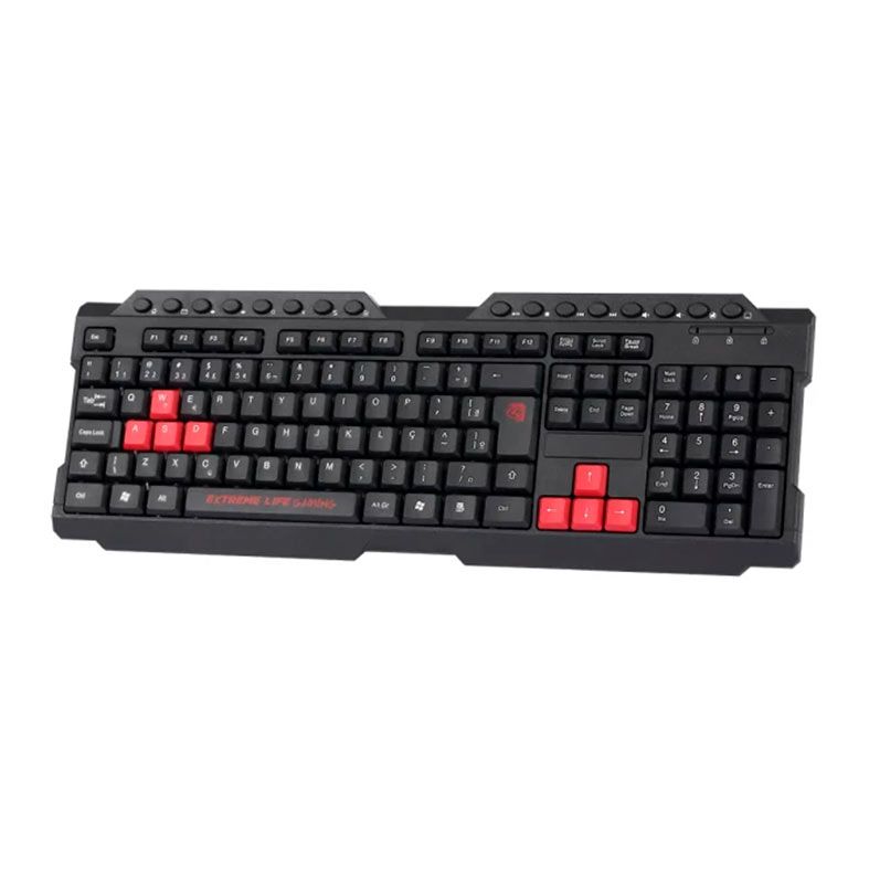 Teclado Gamer ELG DRAGON WAR, ABNT2, Preto e Vermelho, TGDW2