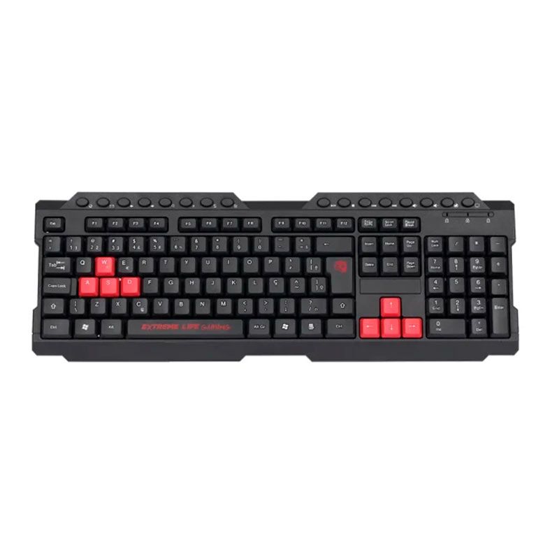 Teclado Gamer ELG DRAGON WAR, ABNT2, Preto e Vermelho, TGDW2