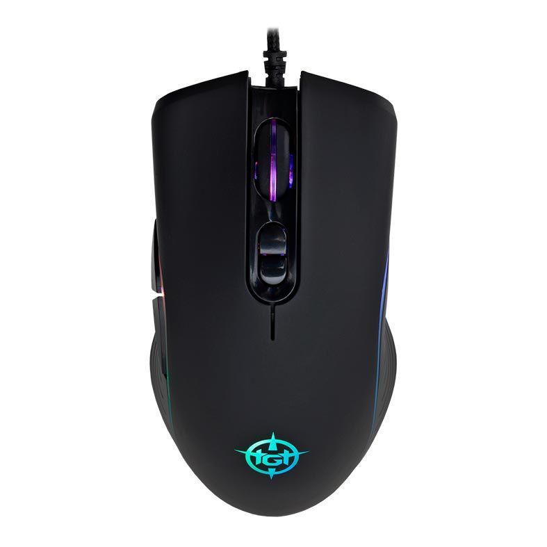 Kit Mouse e Mousepad, Mouse Gamer TGT Bizon Rainbow RGB 7 Botões + Mousepad TGT Killer Slide Estendido