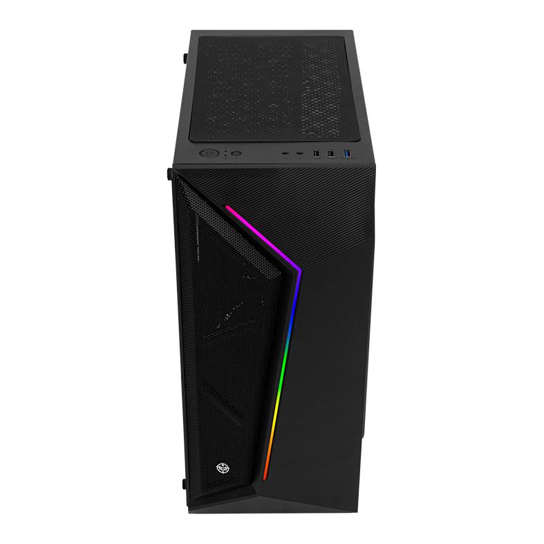 Gabinete Gamer TGT Carbon, RGB, Mid-Tower, Lateral de Vidro, Com 3 Fans, Preto, TGT-CBN-BLK01
