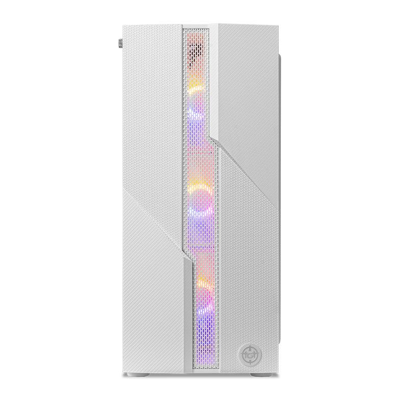 Gabinete Gamer TGT Carbon V2, RGB, Mid-Tower, Lateral De Vidro, Com 3 Fans, Branco, TGT-CBNV2-WH