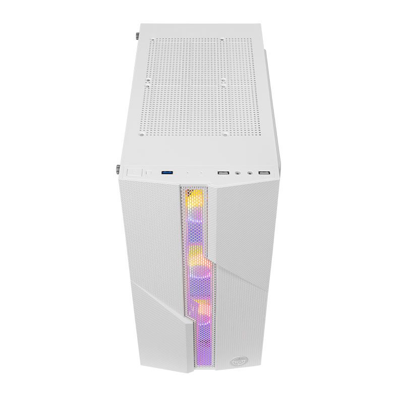 Gabinete Gamer TGT Carbon V2, RGB, Mid-Tower, Lateral De Vidro, Com 3 Fans, Branco, TGT-CBNV2-WH