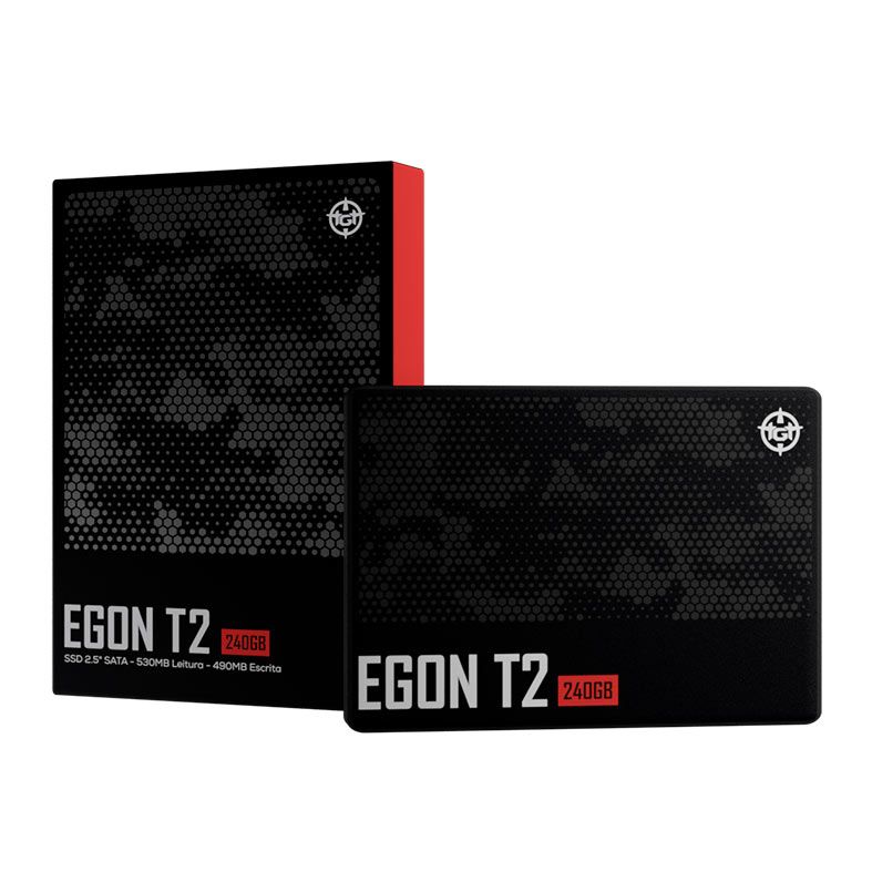 SSD TGT Egon T2, 240GB, Sata III 6GB/s, Leitura 530 MB/s, Gravacao 490 MB/s, TGT-EGNT2-240
