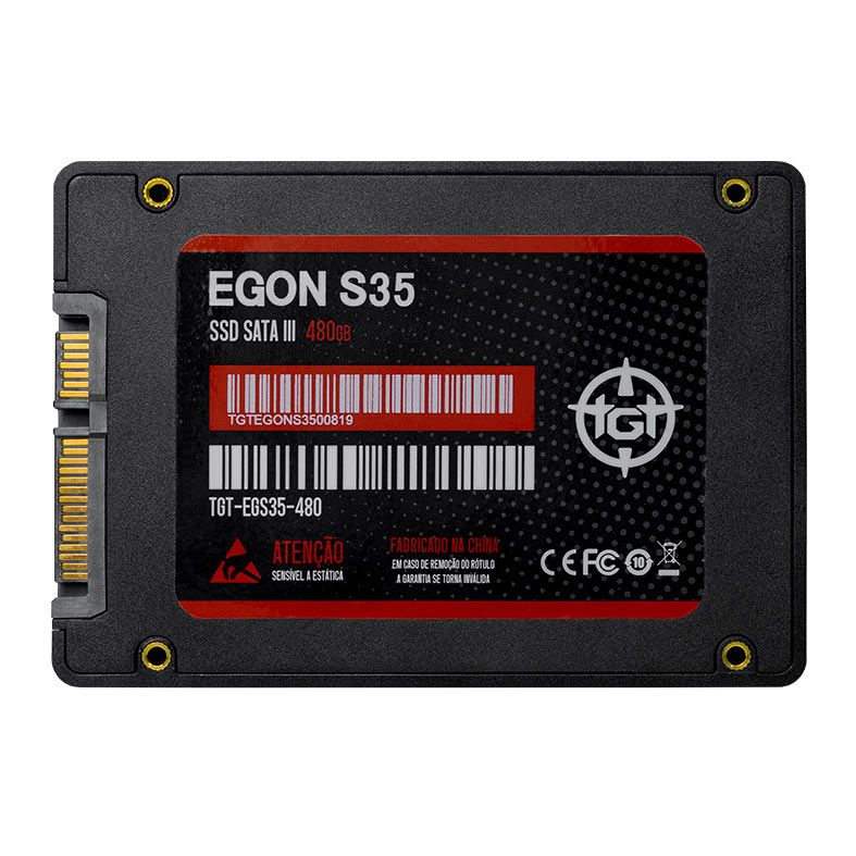 SSD TGT Egon S35, 480GB, Sata III 6GB/s, Leitura 500 MB/s, Gravacao 450 MB/s, TGT-EGS35-480
