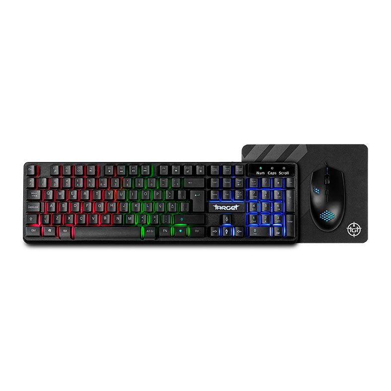 Combo Gamer TGT Fal, Rainbow, Teclado ABNT2, Mouse 1600DPI, Mousepad Pequeno, TGT-FAL-RBW01
