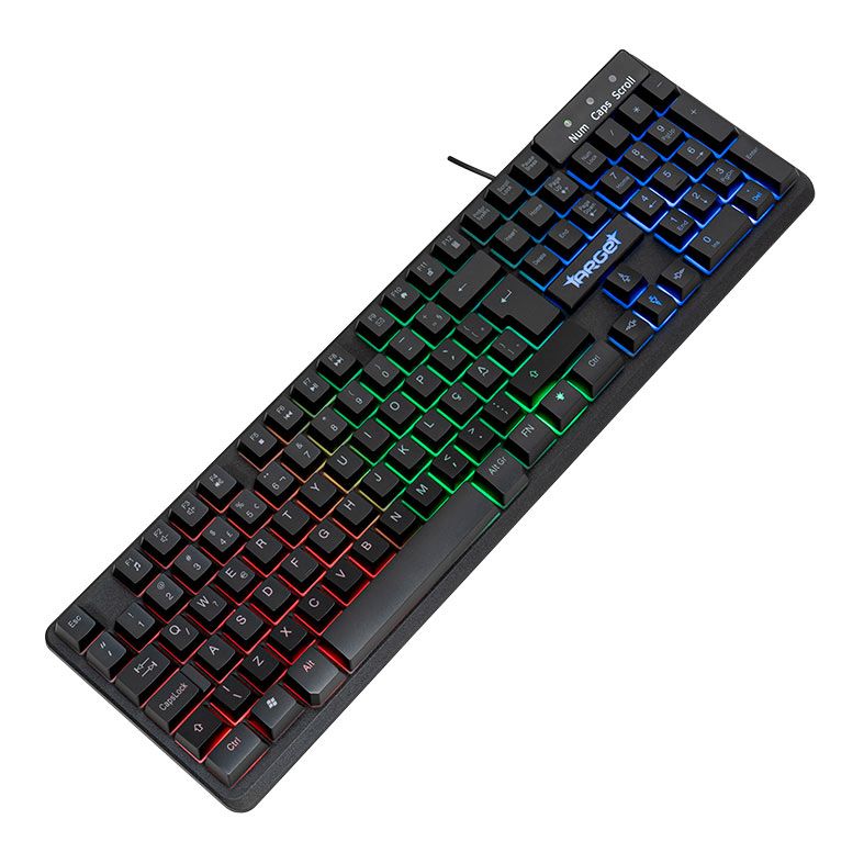 Combo Gamer TGT Fal, Rainbow, Teclado ABNT2, Mouse 1600DPI, Mousepad Pequeno, TGT-FAL-RBW01