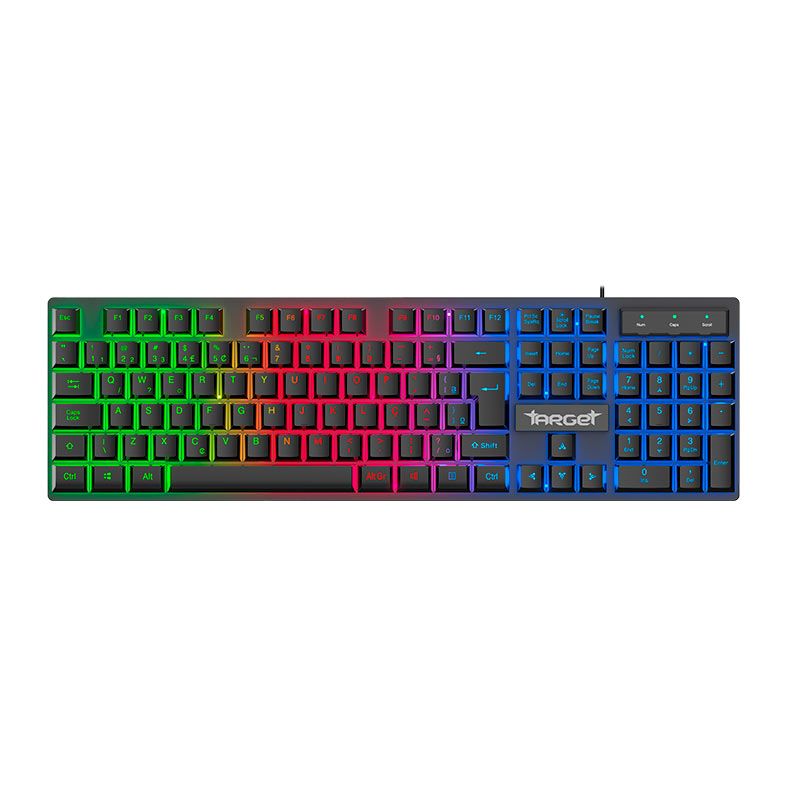 Combo Gamer TGT Fal, Rainbow, Teclado ABNT2, Mouse 1600DPI, Mousepad Pequeno, TGT-FAL-RBW03