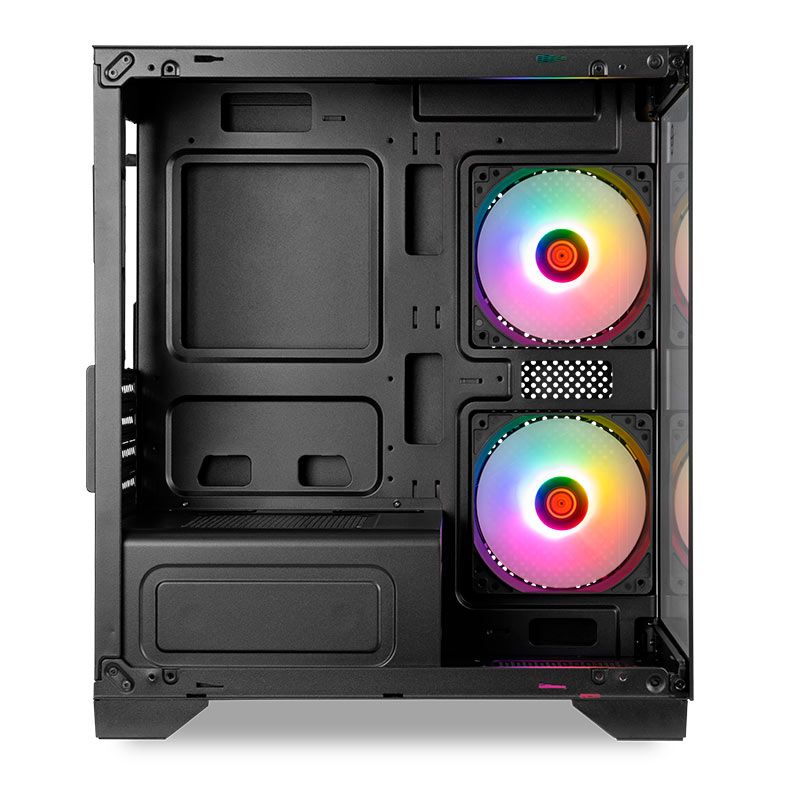 Gabinete Gamer TGT Gladiator, Rainbow, Mid-Tower, Lateral de Vidro, Com 2 Fans, Preto, TGT-GLD-BK