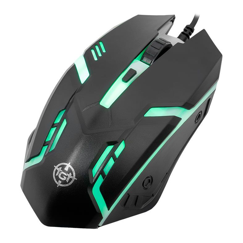 OPENBOX Mouse Gamer TGT GM25, Rainbow, 2400DPI, 4 Botoes, Preto, TGT-GM25-BL01
