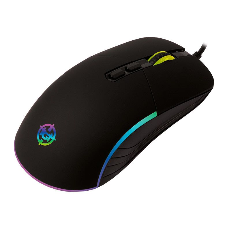 OPENBOX Mouse Gamer TGT GM75, Rainbow, 3600DPI, 6 Botoes, Preto, TGT-GM75-BL01