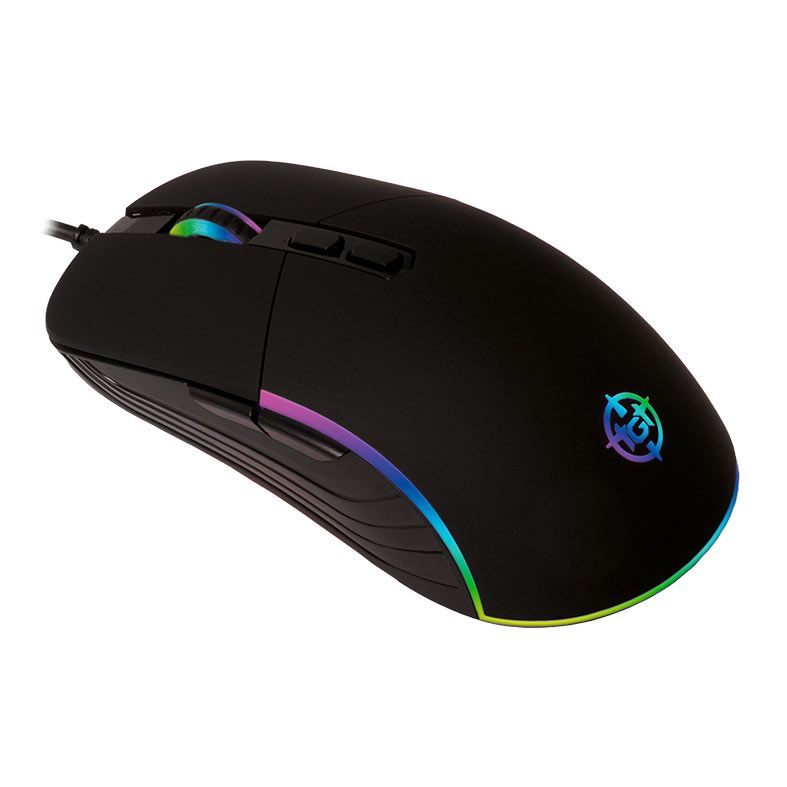 OPENBOX Mouse Gamer TGT GM75, Rainbow, 3600DPI, 6 Botoes, Preto, TGT-GM75-BL01