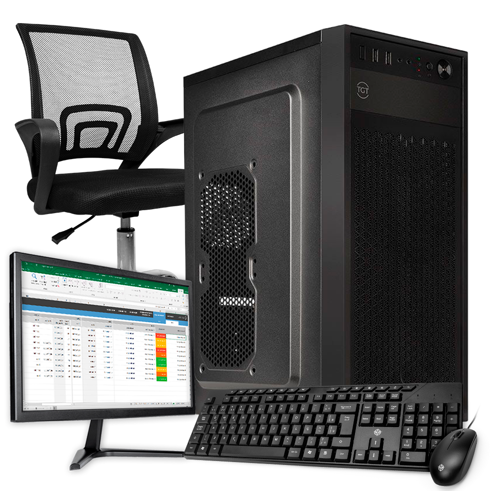 PC Home Mancer HM781, Intel Core i3, 8GB DDR3, SSD 120GB + Monitor + Cadeira + Kit Periféricos 
