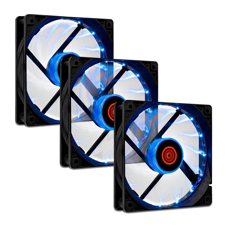 Kit Ventoinhas TGT Hawker, 3x120mm, Azul, TGT-HAWKER3-BL01