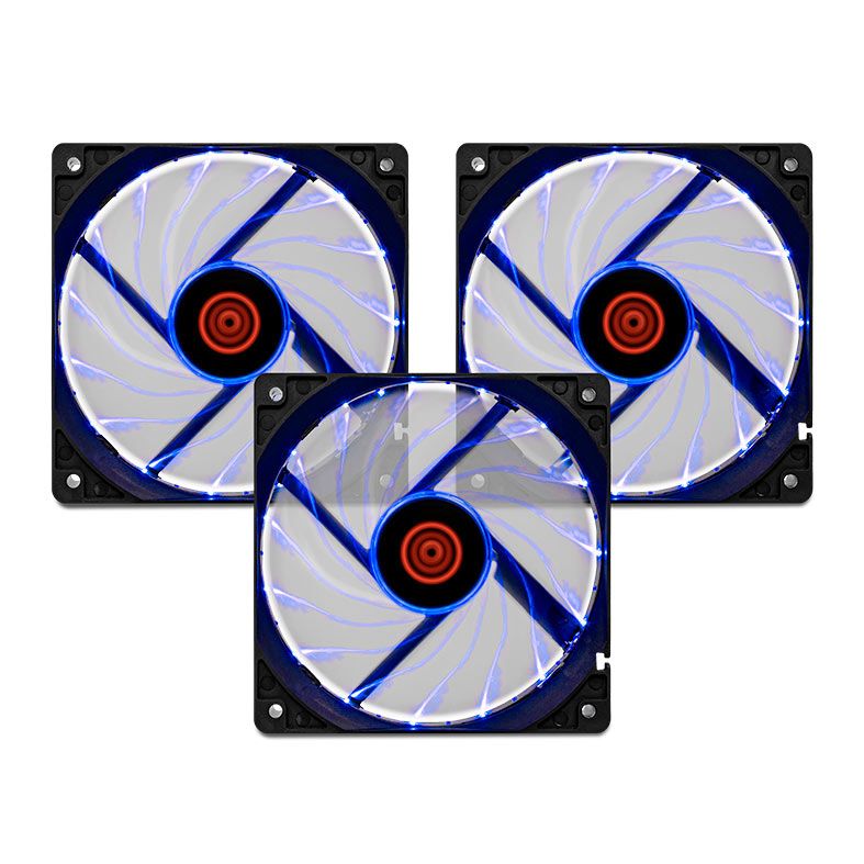 Kit Ventoinhas TGT Hawker, 3x120mm, Azul, TGT-HAWKER3-BL01