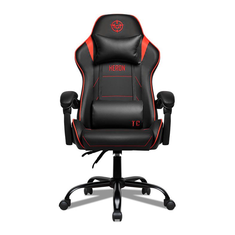 Cadeira Gamer TGT Heron TC, Espuma Moldada, Preto e Vermelho, TGT-HRTC-BR02