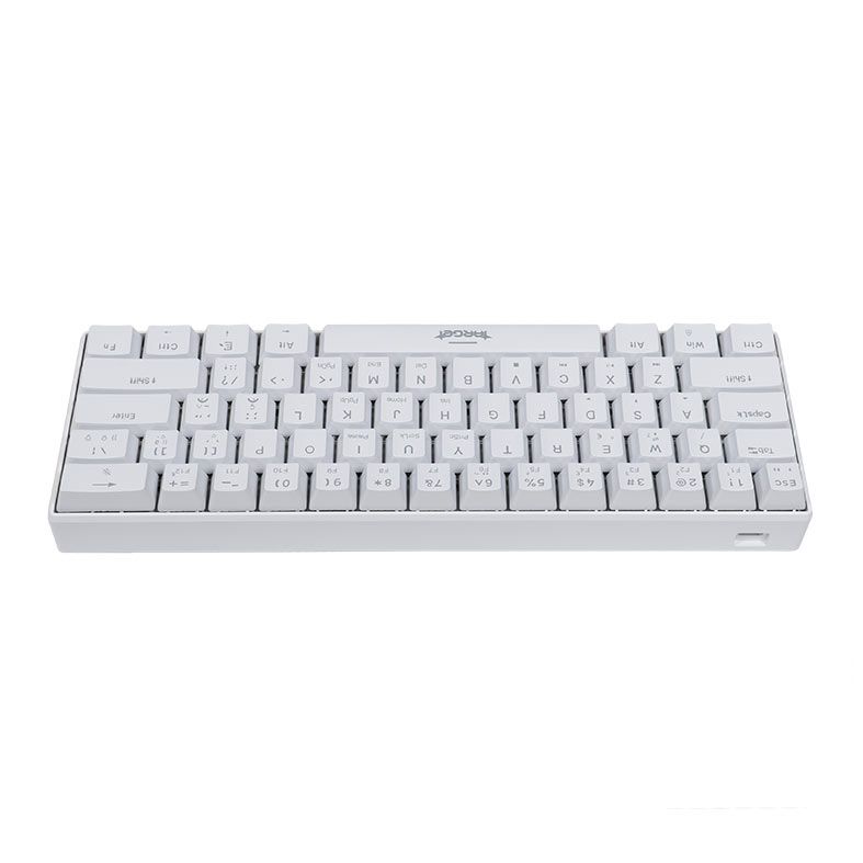 Teclado Mecanico Gamer TGT Sherman Compacto, Rainbow, ABNT2, Switch Huano Azul, Branco, TGT-SHCPTW-RBW01