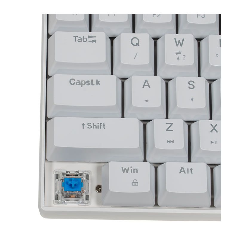Teclado Mecanico Gamer TGT Sherman Compacto, Rainbow, ABNT2, Switch Huano Azul, Branco, TGT-SHCPTW-RBW01