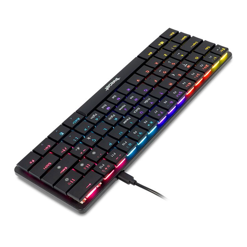 Teclado Mecanico TGT Sherman LP60, Rainbow, ABNT2, Switch Azul, Preto, TGT-SHLOW-RBW01