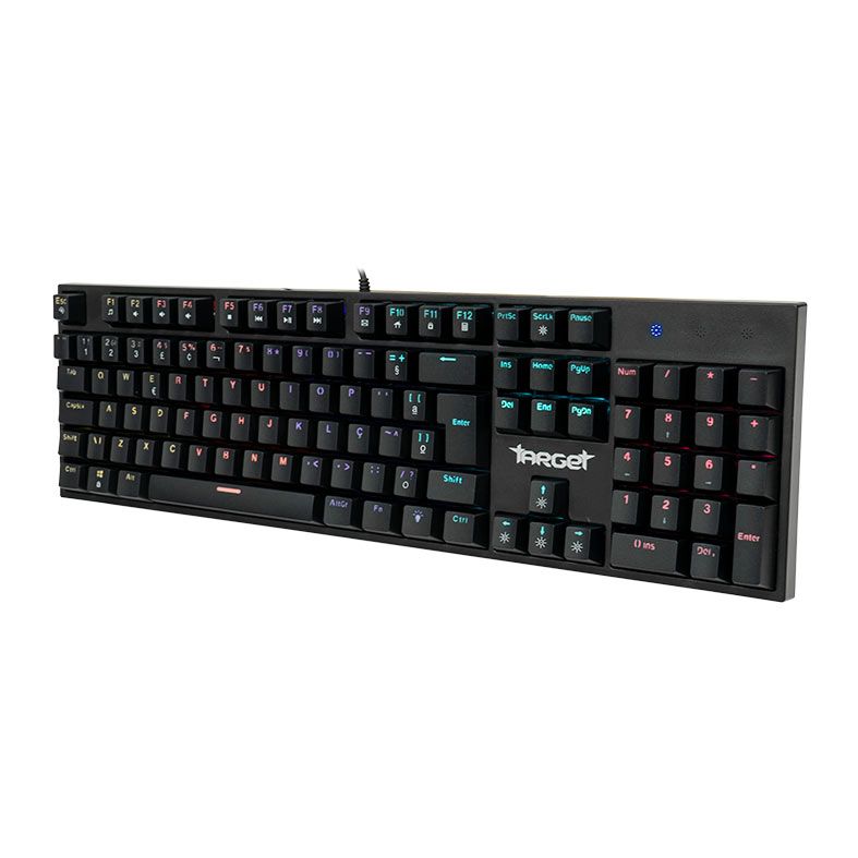 Teclado Mecanico Gamer TGT Sherman, Rainbow, ABNT2, Switch Azul, Preto, TGT-SHR-RBW01