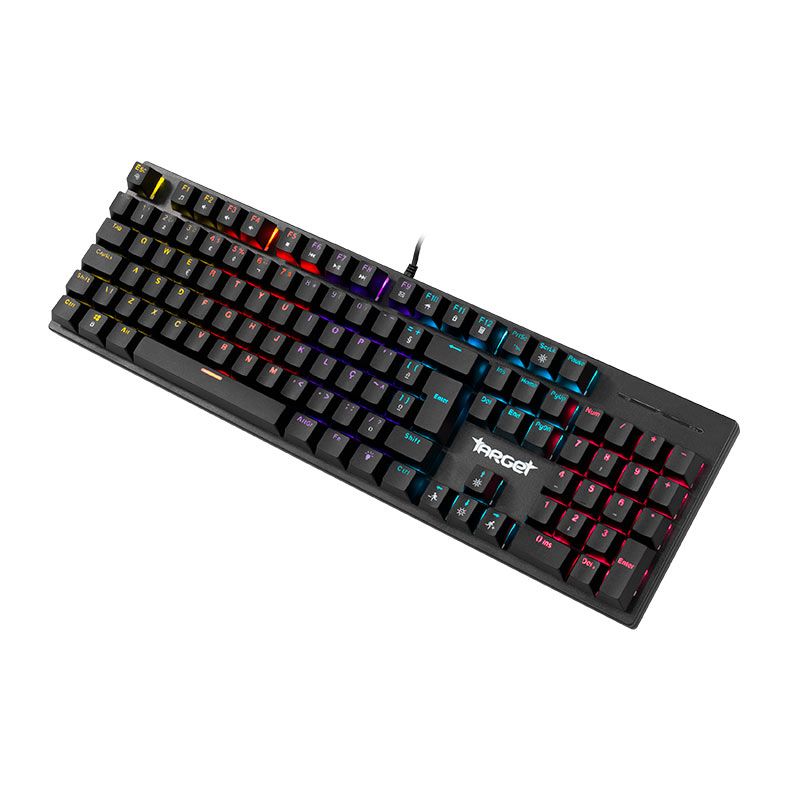 Teclado Mecanico Gamer TGT Sherman V2, Rainbow, ABNT2, Switch Azul, Preto, TGT-SHR-RBW02