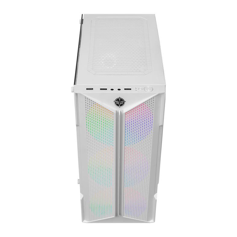 Gabinete Gamer TGT Skylancer V2, ARGB, Mid-Tower, Lateral De Vidro, Com 4 Fans, Branco, TGT-SKLV2-WH-4F
