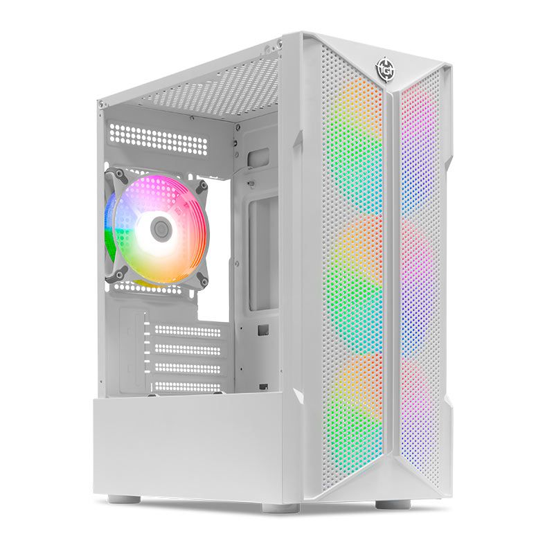 Gabinete Gamer TGT Skylancer V2, ARGB, Mid-Tower, Lateral De Vidro, Com 4 Fans, Branco, TGT-SKLV2-WH-4F