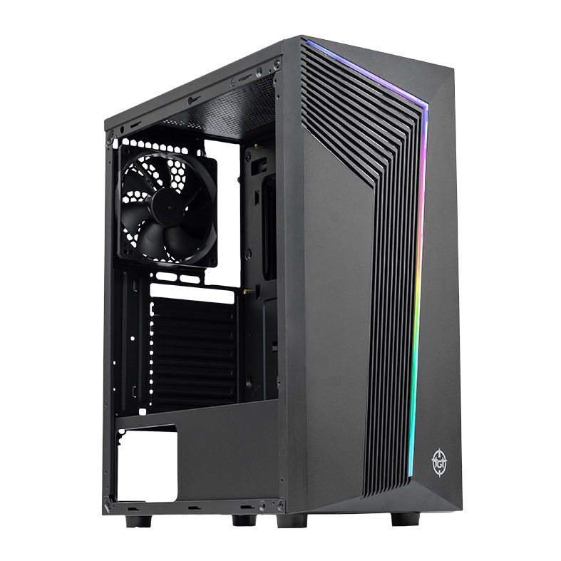 Gabinete Gamer TGT Tracer, RGB, Mid-Tower, Lateral Acrilico, Com 3 Fans, Preto, TGT-TRC-RGB01