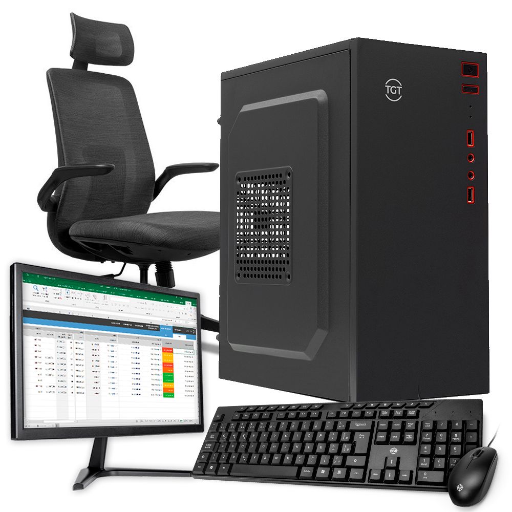 PC Home Completo Pichau HM648, AMD Ryzen 5 8600G, 16GB DDR5, SSD 240GB + Monitor + Cadeira