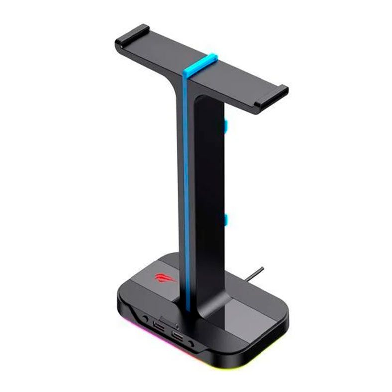 Suporte Duplo Para Headset Havit Gamenote TH650, RGB, USB, Preto, HVTH-TH650-BK