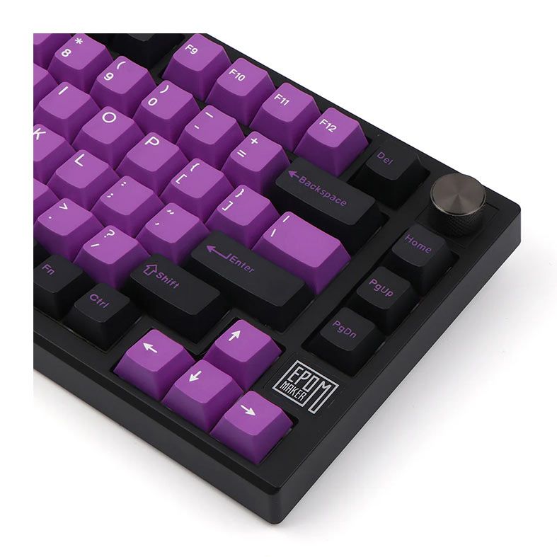 Teclado Mecanico Epomaker TH80 SE, ARGB, Switch Flamingo Linear, Black Purple, TH80SE-BP-FLGLN