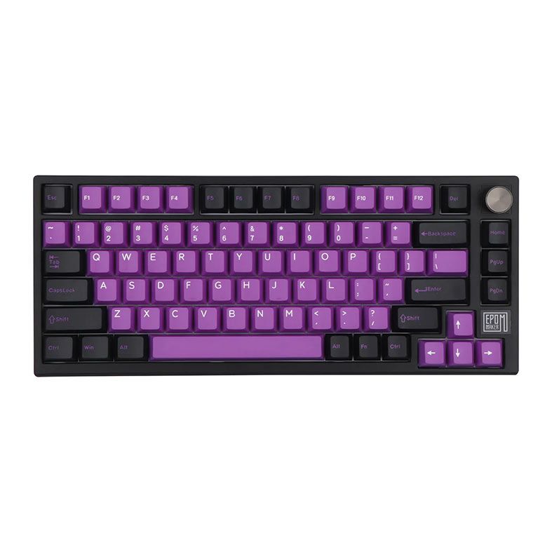 Teclado Mecanico Epomaker TH80 SE, ARGB, Switch Flamingo Linear, Black Purple, TH80SE-BP-FLGLN