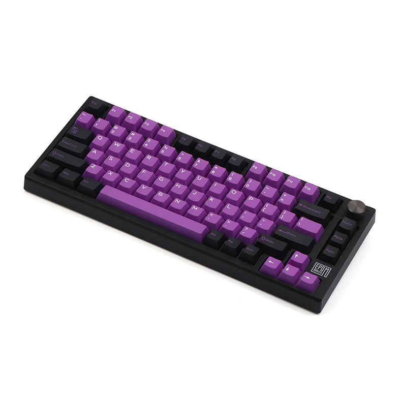 Teclado Mecanico Epomaker TH80 SE, ARGB, Switch Wisteria Tactile, Black Purple, TH80SE-PP-WSTC
