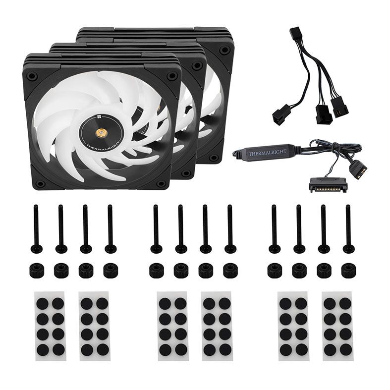 Kit Ventoinhas Thermalright TL-B12-SX3, ARGB, 3x120mm, Preto, TL-B12-SX3