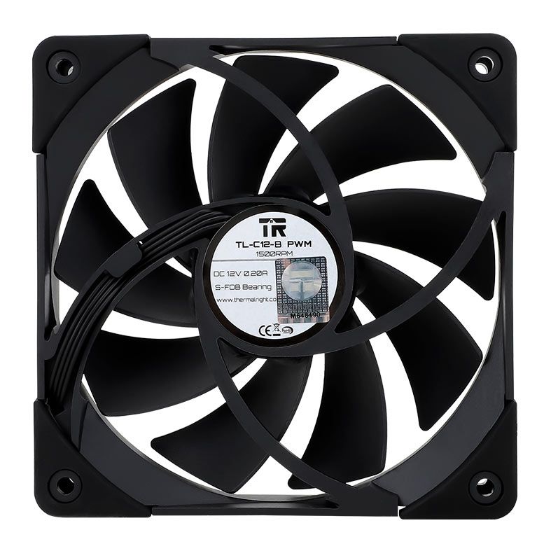Ventoinha Thermalright TL-C12-B, 120mm, Preto, TL-C12-B