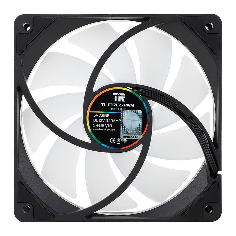 Ventoinha Thermalright C12C S, ARGB, 120mm, Preto, TL-C12C-S