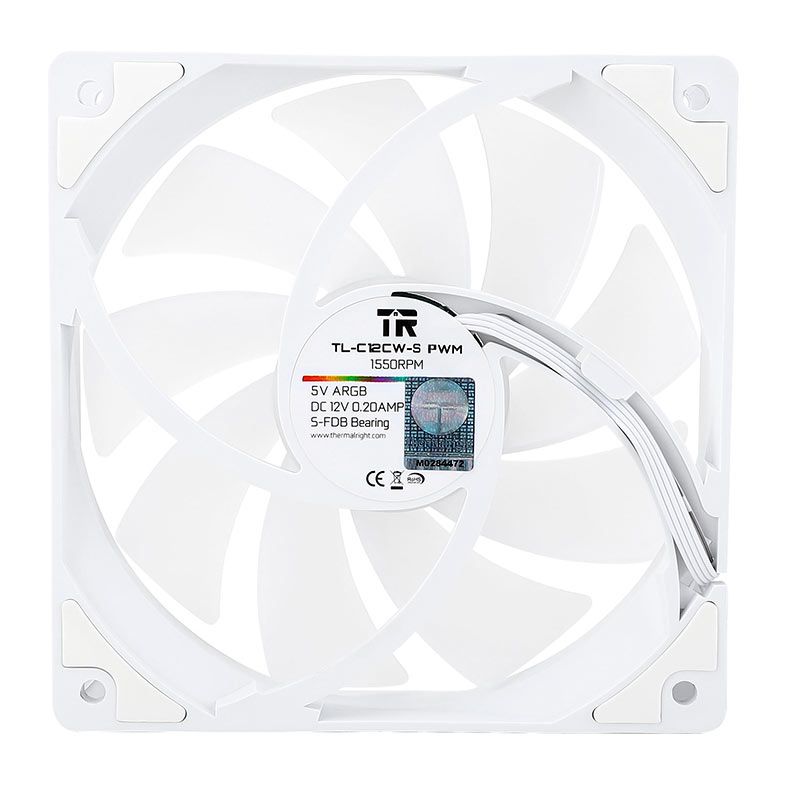 Kit Ventoinhas Thermalright TL-C12CW-S, ARGB, 3x120mm, Branco, TL-C12CW-SX3