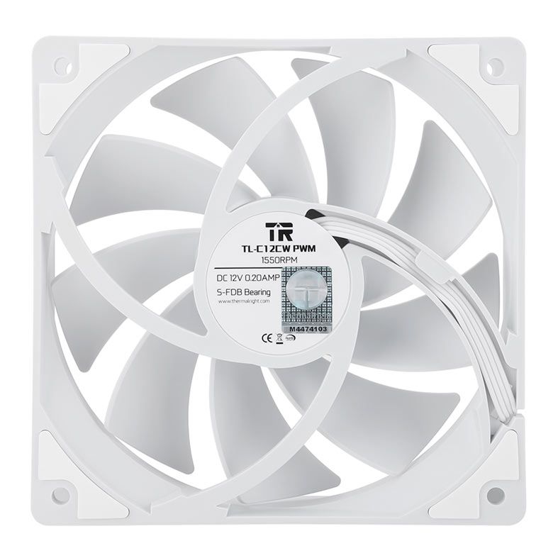 Ventoinha Thermalright C12CW, 120mm, Branco, TL-C12CW