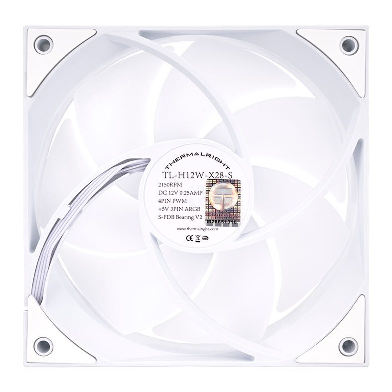 Ventoinha Thermalright TL-H12W-X28-S, ARGB, 120mm, Branco, TL-H12W-X28-S