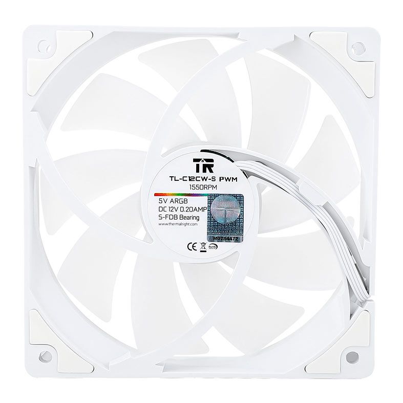 Kit Ventoinhas Thermalright C12-S, ARGB, 3x120mm, Branco, TL-KIT-C12-WH