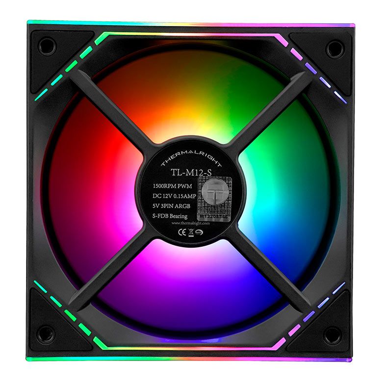 Ventoinha Thermalright TL-M12-S, ARGB, 120mm, Preto, TL-M12-S