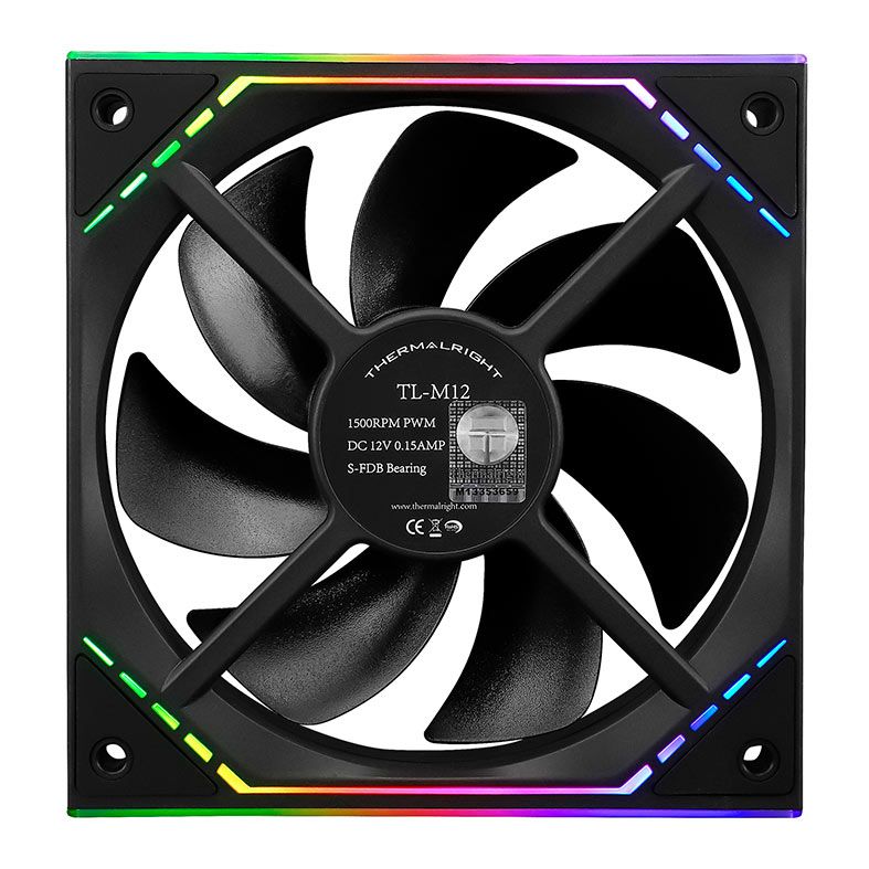 Ventoinha Thermalright TL-M12, ARGB, 120mm, Preto, TL-M12