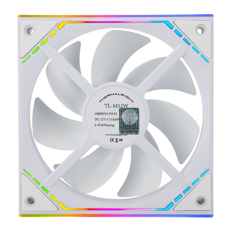 Ventoinha Thermalright TL-M12W, ARGB, 120mm, Branco, TL-M12W