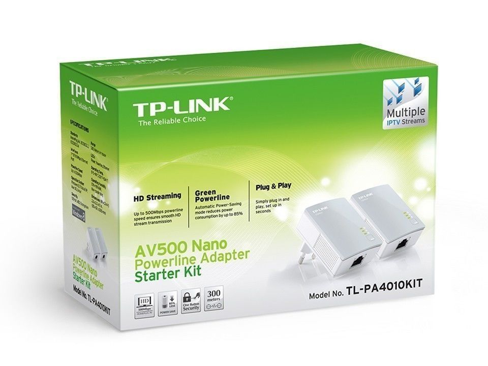 TP-Link Extensor de Alcance Powerline, Edição AV 600Mbps, TL-PA4010KIT